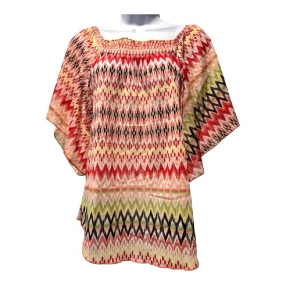 I.N. Studio Multicolor Zigzag Blouse Size M